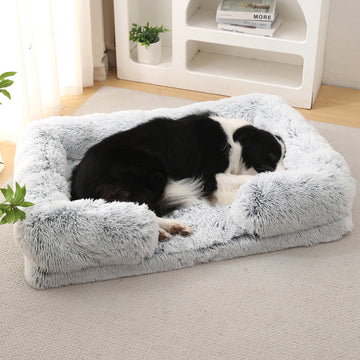 Plush Round Dog Bed – Cozy Winter Sleep Nest