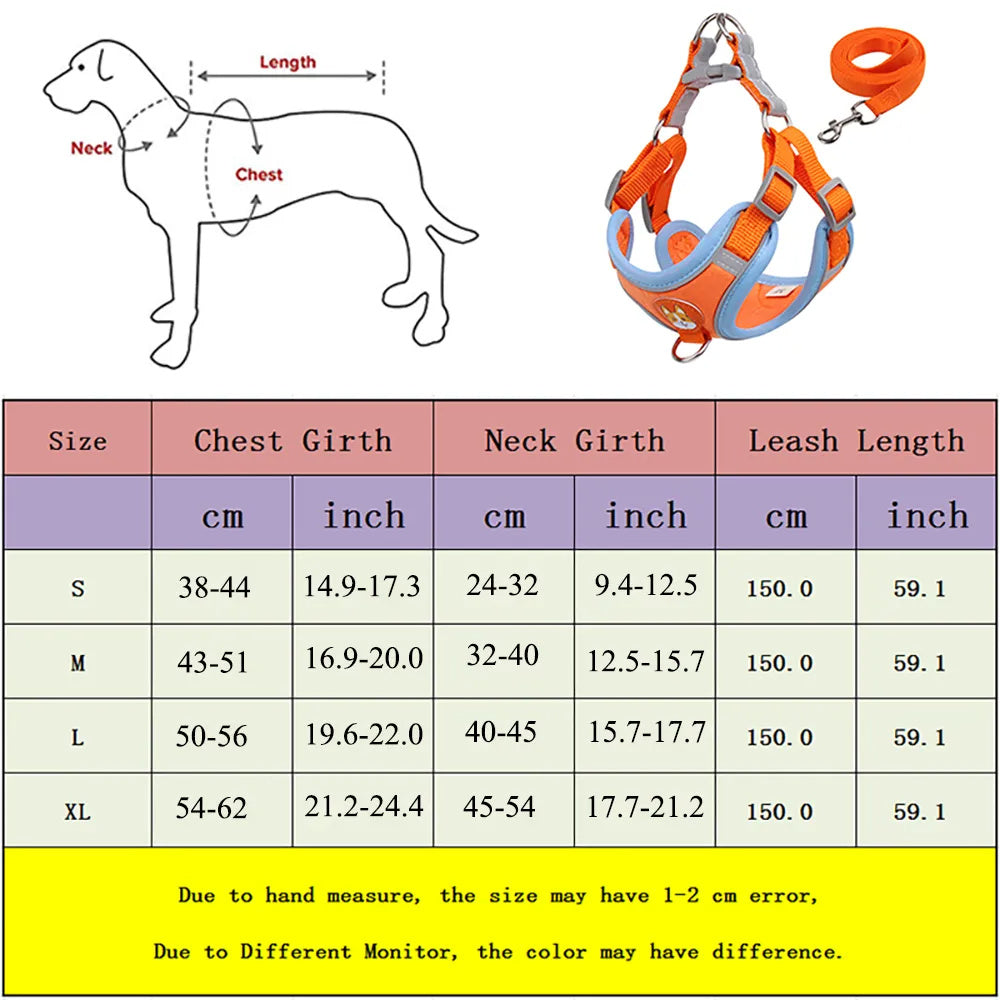 Reflective Dog Harness and Leash Set for Small Dogs