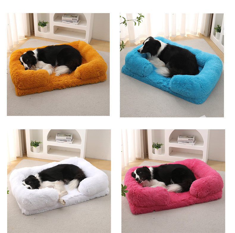 Plush Round Dog Bed – Cozy Winter Sleep Nest